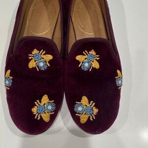 Stubbs & Wootton Purple and Blue Velvet Loafers